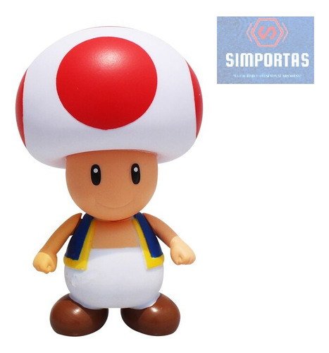 Figura Mario Bros Articulado Toad 11 Cms Calidad
