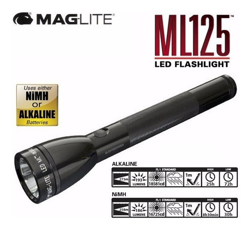 Imagen 2 de 7 de Linterna Led Maglite Ml125 Recargable 192 Lumens 273 Mts