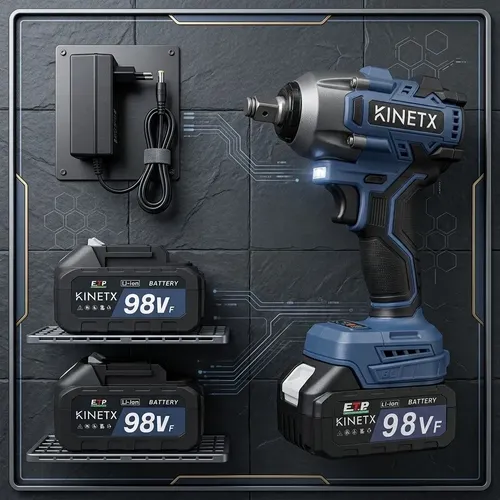 680nm Chave De Impacto A Bateria*2 98vf Brushless Kinetx - R$ 171,5