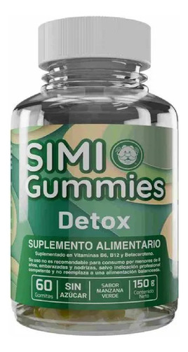 Simi Gummies Detox Sabor Manzana Sin Azúcar 60 Unidades