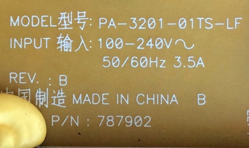 Fuente Toshiba 75022759 / Pa-3201-01ts-lf / Modelo 42sl417u (Usado)