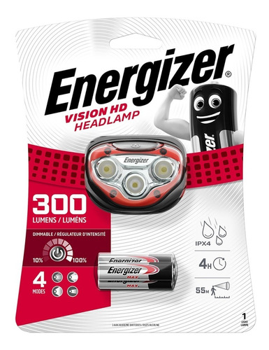 Linterna Energizer Manos Libres Minera 300 Lumens 3 Leds