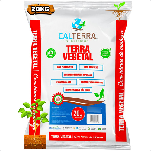 Terra Vegetal Substrato Adubado Com Húmus De Minhoca Puro