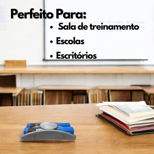 Apagador Quadro Branco E Lousa De Vidro Com Porta Caneta