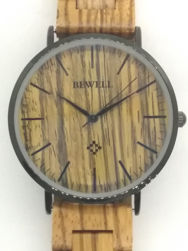 Reloj Bewell Cuarzo Vestir Madera Y Acero No Citizen Timex 