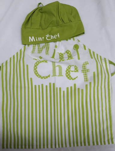 Mini Chef Delantal De Cocina+gorra De Chef Cocineritos Niños