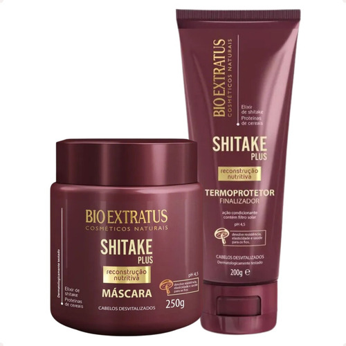 Kit Shitake Plus Com Finalizador Spray Elixir Bio Extratus
