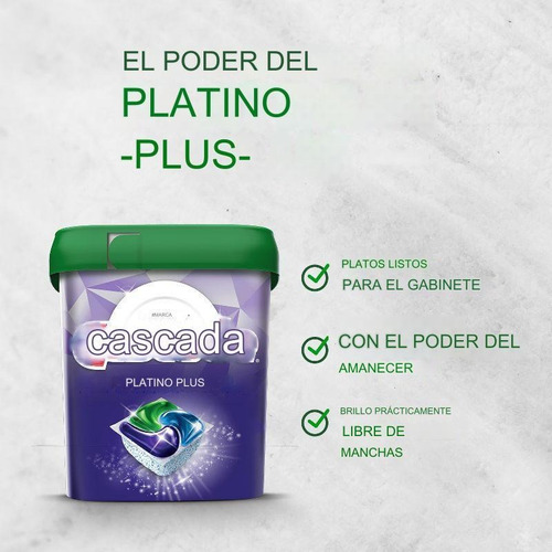 Cascade Platinum Plus Detergente Para Lavavajillas 62 Pods
