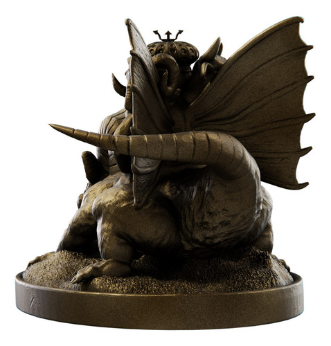 Estátua Imagem Asmodeus - Ars Goetia - Versão 3 Cor Cor Ouro Velho