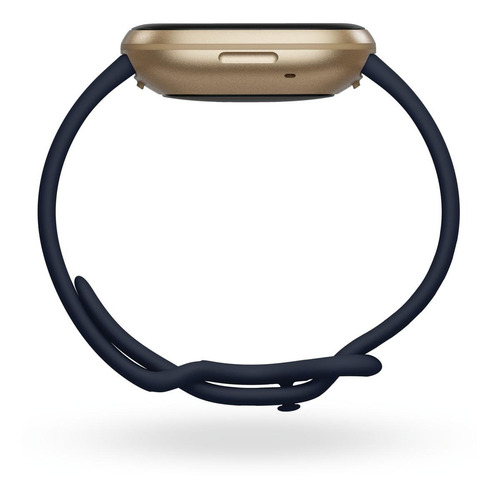Imagen 3 de 4 de Smartwatch Fitbit Versa 3 1.58" caja de aluminio anodizado soft gold aluminum, malla midnight de elastómero y aluminio anodizado FB511