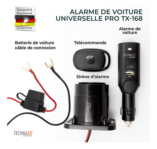 Sistema De Alarma Technaxx Para Coches, Furgonetas, Vehículo
