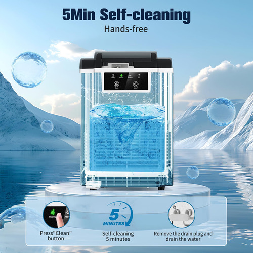 Nugget Ice Maker Eleisios Countertop 38 Kg/dia Com Limpeza A