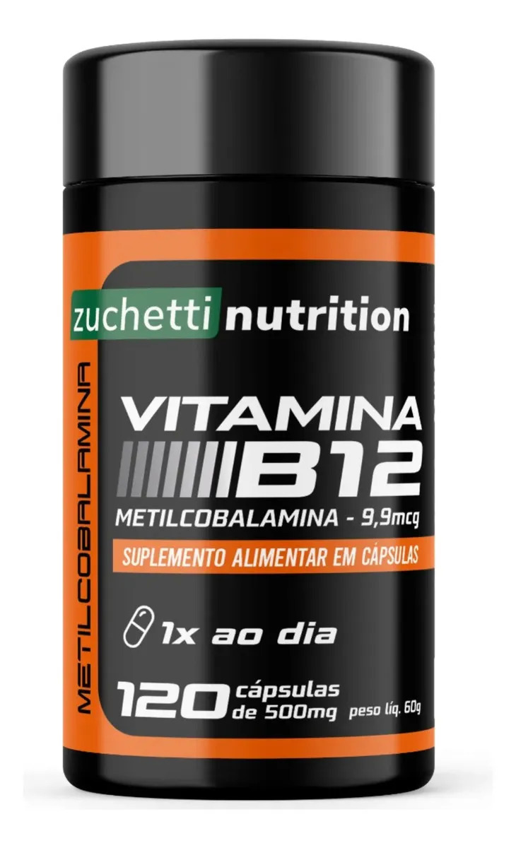 Vitamina B12 Metilcobalamina Zuchetti Nutrition 120 Cápsulas Sem Lactose