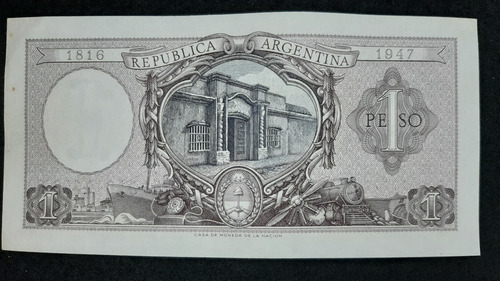Billete 1 Peso Moneda Nacional Argentina S/circular 1947 (Usado)