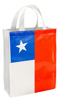 Bolsa Tnt Bandera Chilena 25 X 30 X 8 Cm