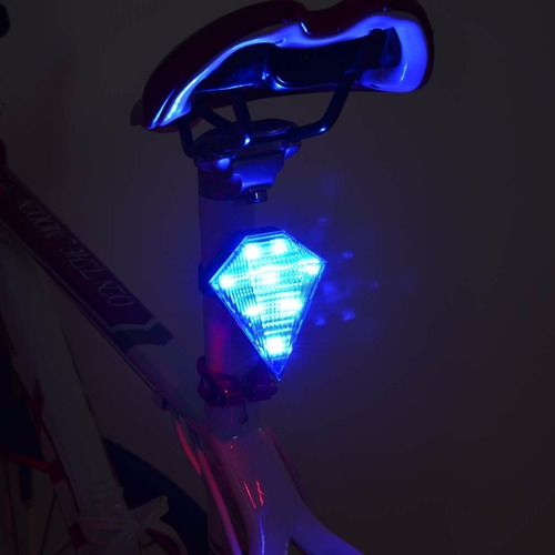 Imagen 5 de 5 de Luz De Bicicleta Diamante 8 Led + Laser Bici Colores