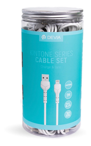 Pack 30 Cables Lightning 1 Mt Reforzado Carga Rápida iPhone 