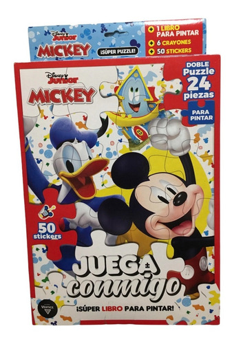 Rompecabezas 24 Pz Set Arte Libro Crayones Mickey Mouse 