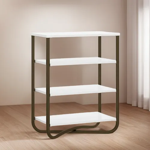 Estante Zapatero Connect Blanco Oro Envejecido