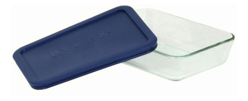 Pyrex 6017471 Storage 3-cup Rectangular Dish With Dark Blue