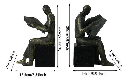 2 Piezas Libro Del Lector Termina De La Oficina Escultura