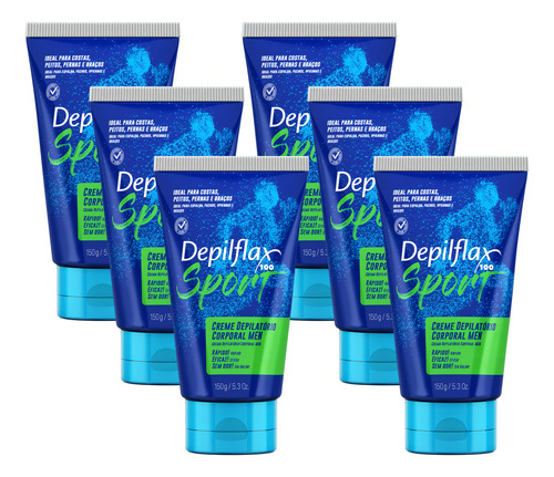 6un Creme Depilatorio Corporal Men Sport 150g Depilflax