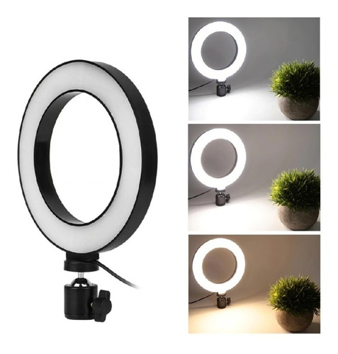 Luz P/ Tirar Fotos Live Maquiagem Iluminador Ring Light Led Cor da estrutura Preto Cor da luz Branco-frio 110V/220V