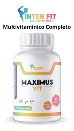 Suplemento Em Cápsulas Maximus Vit 60 Caps Multivitamínico Sabor