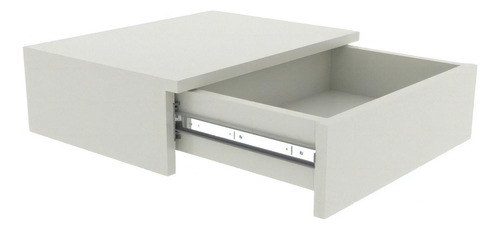 Mesa De Cabeceira 40cm Mdf Com Gaveta Telescópica Acabamento Móveis Planejados Cor Branco