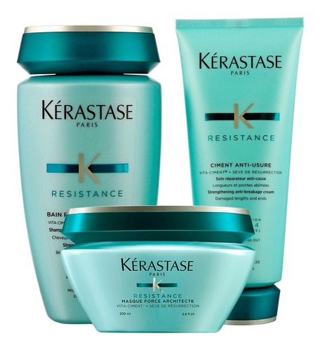 Kerastase Kit Shampoo Bain De Force+enjuague Ciment+mascara