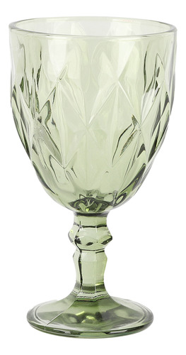Set X6 Copas Vidrio Verde Tallado Dakota Elegante Estilo Vintage Resistente