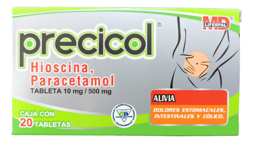 Precicol Hioscina, Paracetamol C/20 Tabletas Liferpal