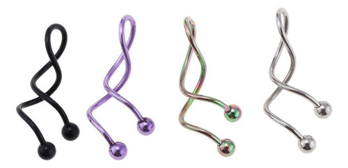 2x 4 Piezas De Material Acero Inoxidable Pulido 14g Anillos