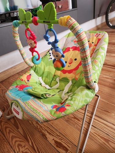 Silla Mecedora. Fisher Price. Saltarin. Bouncer Verde Lima Amigos De La Naturaleza (Usado)
