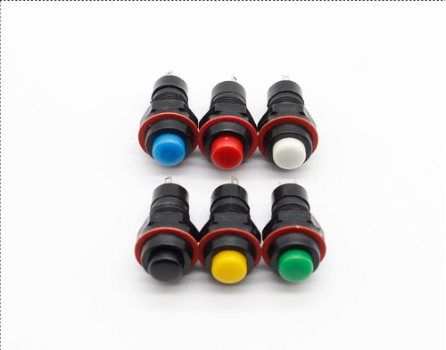 5 Pzs Push Button 10mm Normalmente Abierto Sin Bloqueo