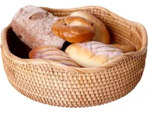 Comprar  Canasta De Frutas Tejida De Ratán, Canasta Redonda De Pan N