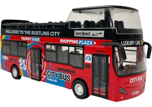 Vehículo De Juguete Autobús Turístico A Escala 1:32 (rojo)