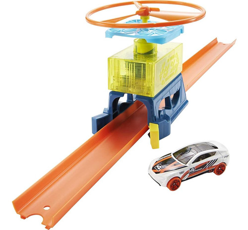 Hot Wheels Track Builder Playset Drone Lift-off Pack, 6 Comp
