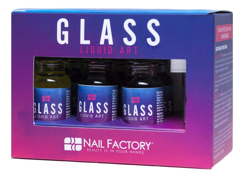 Glass Liquid Art Decoración De Uña Nail Factory 6pz 15ml C/u