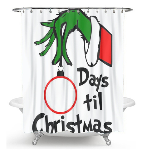 Cortina De Ducha Personalizada De Navidad Grinch, Impermeabl Color Style 4 Christmas Grinch