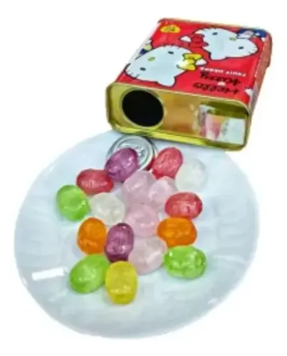 Bala Japonesa Hello Kitty Fruit Drops Lata Colecionável 75g