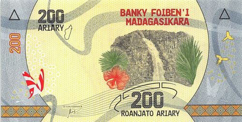 Billete Madagascar 200 Ariary 2017 Unc (c85) (Usado)