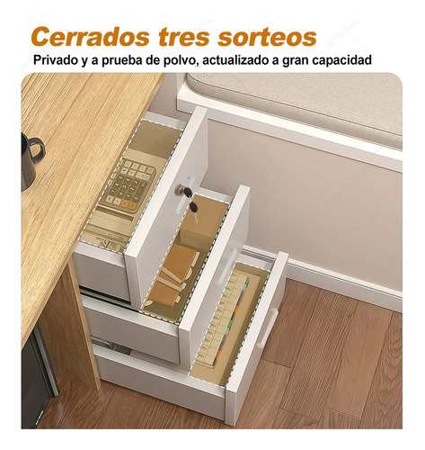 Escritorio Estudiantil Computadora P/ Oficina Con 3 Cajones
