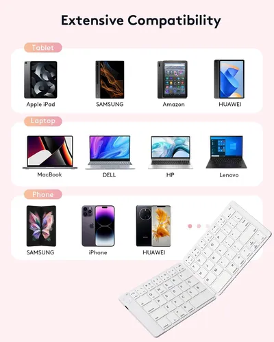 Samsers P/ Teclado Bluetooth Plegable Inalámbrico Portátil