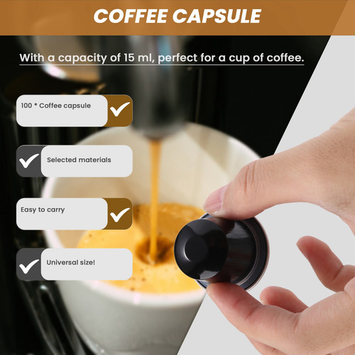 100 Juegos De Vasos De Cápsulas De Café Recargables Desechab