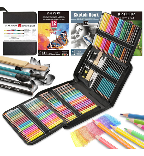 106 Coloring Sketching Kit Set  Pro Art Supplies With S...