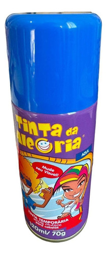 2 Spray Para Colorir Cabelo Cor Azul 120ml Festa Carnaval