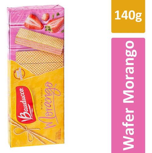 Kit 12 Biscoitos Morango Waffer Bauducco 140g
