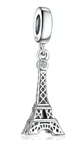 Ldqms Collar Dije Plata S925 Torre Eiffel Charm Compatible
