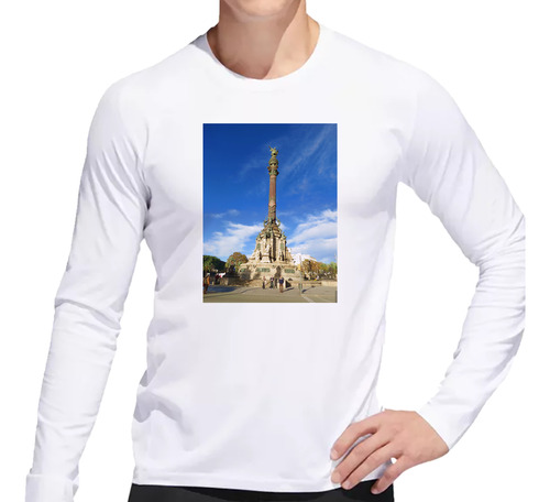 Remera Hombre Ml Cristobal Colon Monumento Colonia